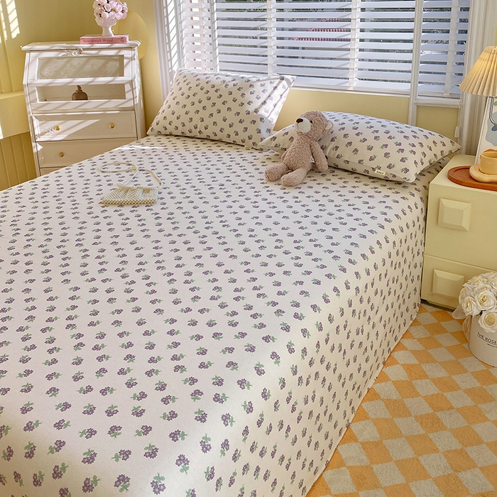 91家纺网 家纺一手货源 找家纺 爱彼家纺 2025夏季古艺原棉老粗布床单三件套凉席-系列五 栝静