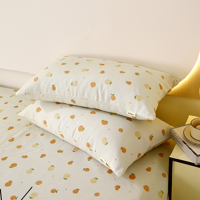 91家纺网 家纺一手货源 找家纺 爱彼家纺 2025夏季古艺原棉老粗布床单三件套凉席-系列五 橘子
