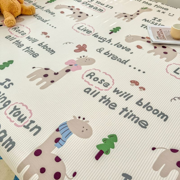 91家纺网 家纺一手货源 找家纺 柠馨 2025新款亲肤舒适全棉印花床单床笠 梦幻小鹿-床笠