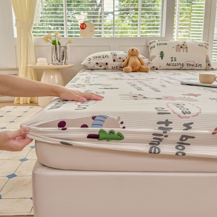 91家纺网 家纺一手货源 找家纺 柠馨 2025新款亲肤舒适全棉印花床单床笠 梦幻小鹿-床笠