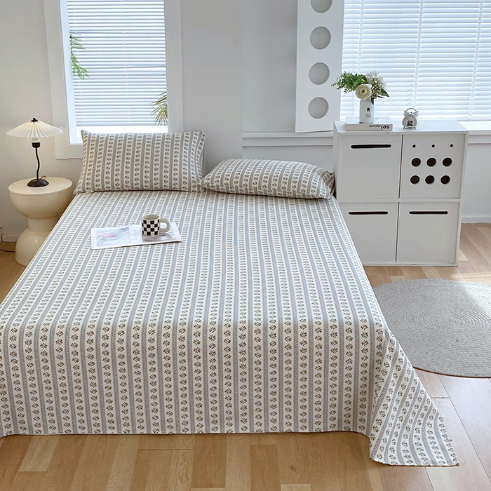 91家纺网 家纺一手货源 找家纺 爱彼家纺 2025夏季古艺原棉老粗布床单三件套凉席-系列五 陌微