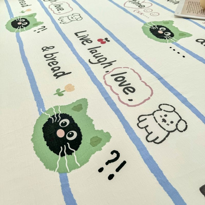 91家纺网 家纺一手货源 找家纺 柠馨 2025新款亲肤舒适全棉印花床单床笠 喵星人-床笠