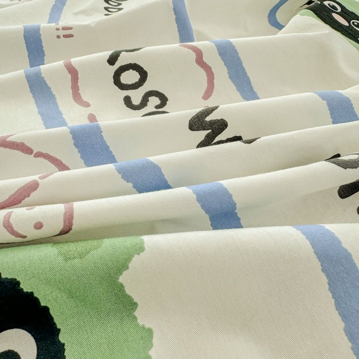 91家纺网 家纺一手货源 找家纺 柠馨 2025新款亲肤舒适全棉印花床单床笠 喵星人-床笠