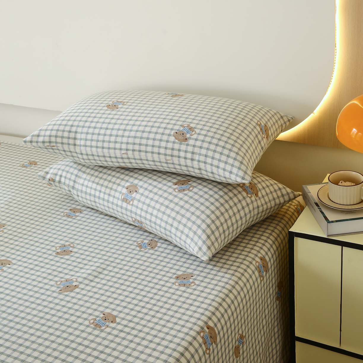 91家纺网 家纺一手货源 找家纺 爱彼家纺 2025夏季古艺原棉老粗布床单三件套凉席-系列五 小熊之家