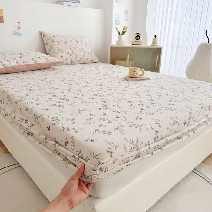 柠馨 2025新款亲肤舒适全棉印花床单床笠 沐风-床笠