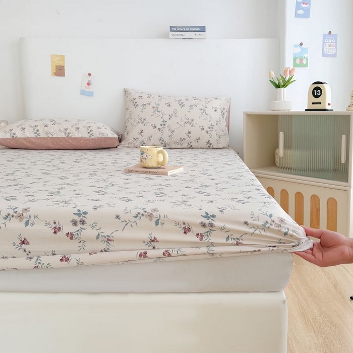 91家纺网 家纺一手货源 找家纺 柠馨 2025新款亲肤舒适全棉印花床单床笠 沐风-床笠