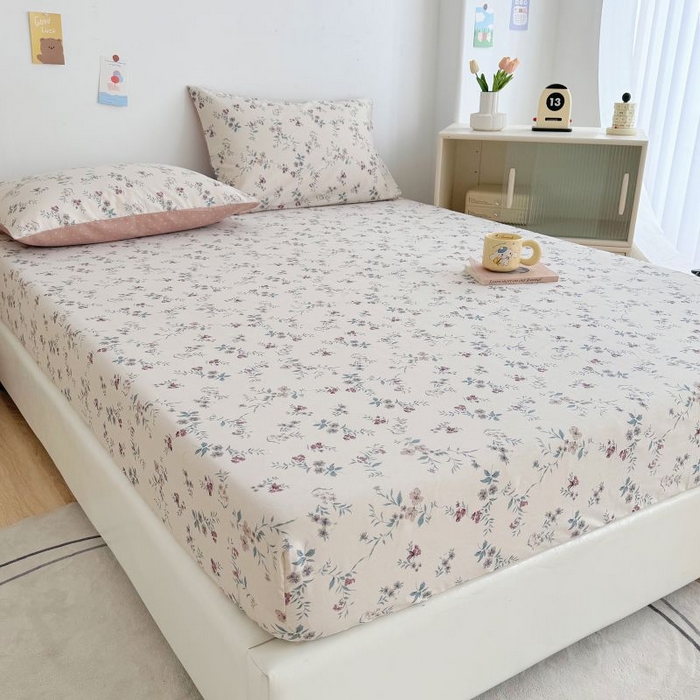 91家纺网 家纺一手货源 找家纺 柠馨 2025新款亲肤舒适全棉印花床单床笠 沐风-床笠