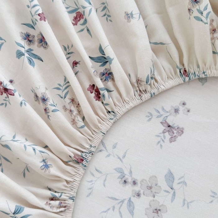 91家纺网 家纺一手货源 找家纺 柠馨 2025新款亲肤舒适全棉印花床单床笠 沐风-床笠