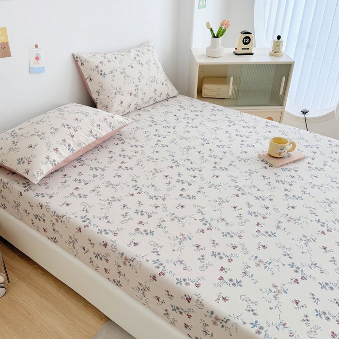 91家纺网 家纺一手货源 找家纺 柠馨 2025新款亲肤舒适全棉印花床单床笠 沐风-床笠