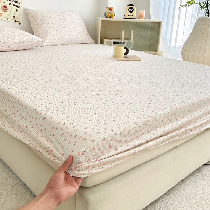 柠馨 2025新款亲肤舒适全棉印花床单床笠 绮幻-床笠