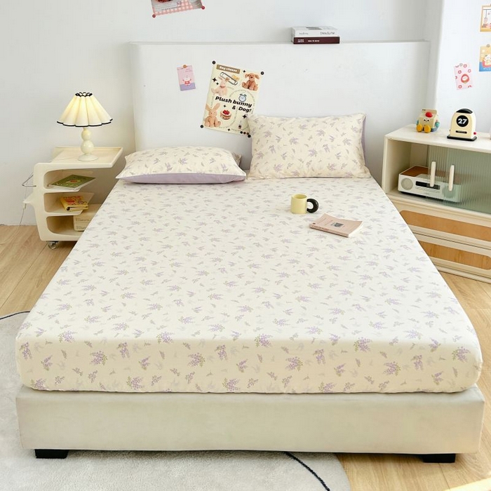 91家纺网 家纺一手货源 找家纺 柠馨 2025新款亲肤舒适全棉印花床单床笠 浅薇-床笠