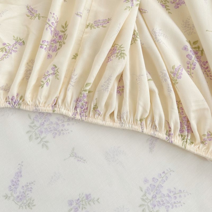 91家纺网 家纺一手货源 找家纺 柠馨 2025新款亲肤舒适全棉印花床单床笠 浅薇-床笠