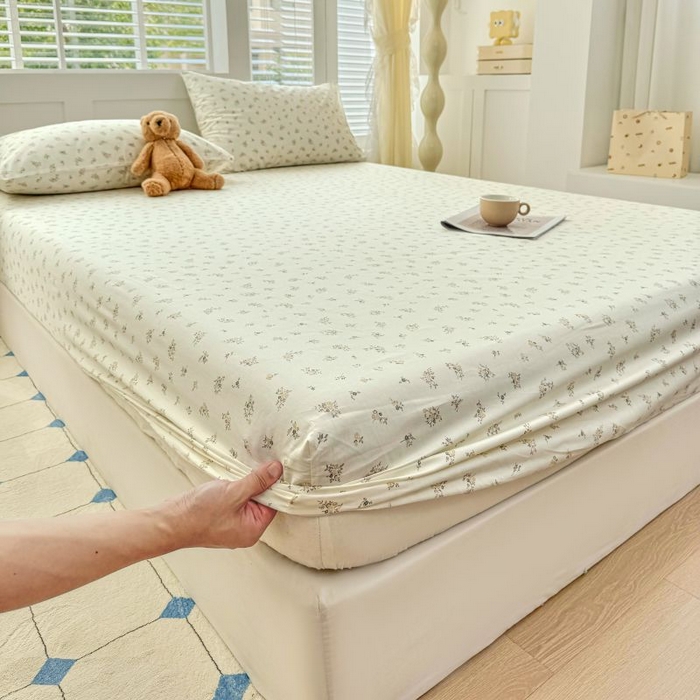 柠馨 2025新款亲肤舒适全棉印花床单床笠 倾心-床笠