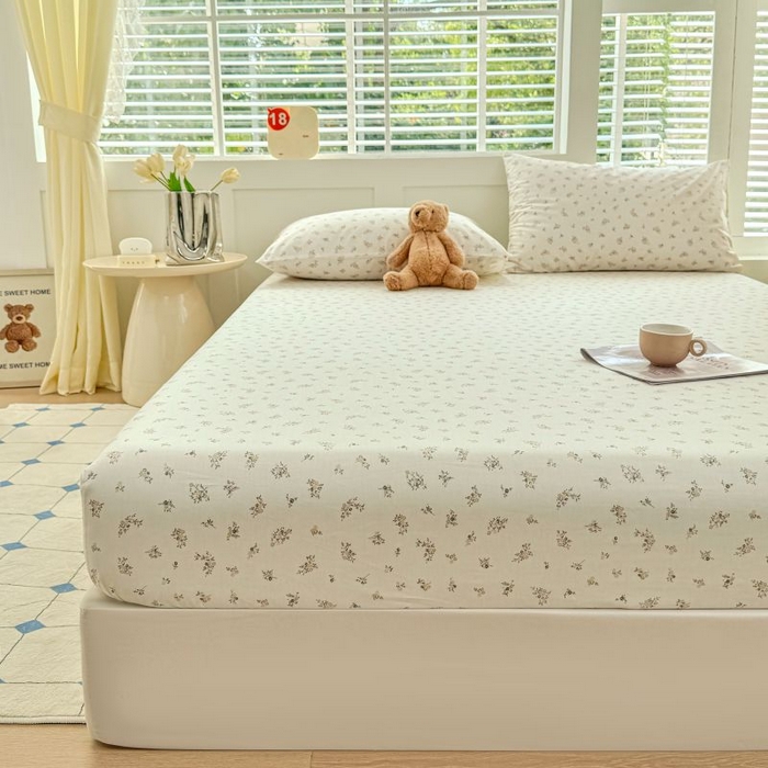 91家纺网 家纺一手货源 找家纺 柠馨 2025新款亲肤舒适全棉印花床单床笠 倾心-床笠