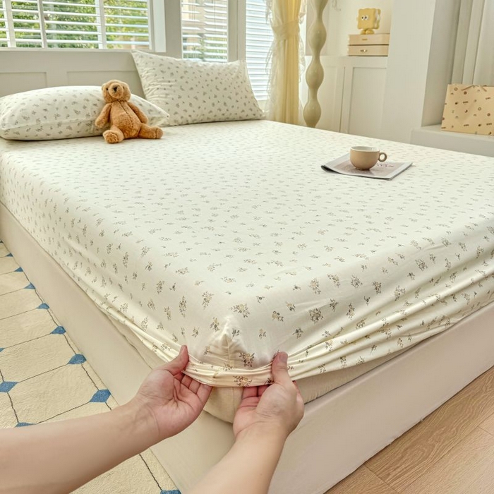91家纺网 家纺一手货源 找家纺 柠馨 2025新款亲肤舒适全棉印花床单床笠 倾心-床笠
