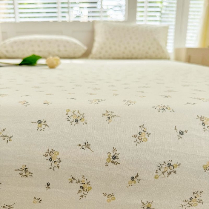 91家纺网 家纺一手货源 找家纺 柠馨 2025新款亲肤舒适全棉印花床单床笠 倾心-床笠