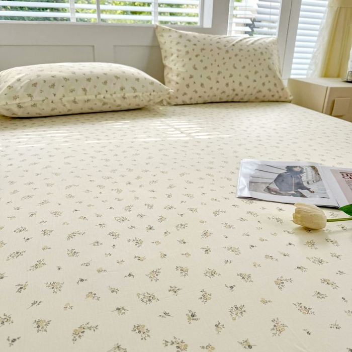 91家纺网 家纺一手货源 找家纺 柠馨 2025新款亲肤舒适全棉印花床单床笠 倾心-床笠