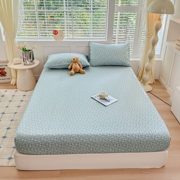 91家纺网 家纺一手货源 找家纺 柠馨 2025新款亲肤舒适全棉印花床单床笠 如曼-床笠