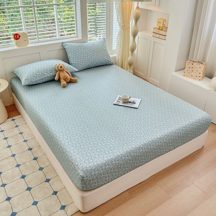 91家纺网 家纺一手货源 找家纺 柠馨 2025新款亲肤舒适全棉印花床单床笠 如曼-床笠