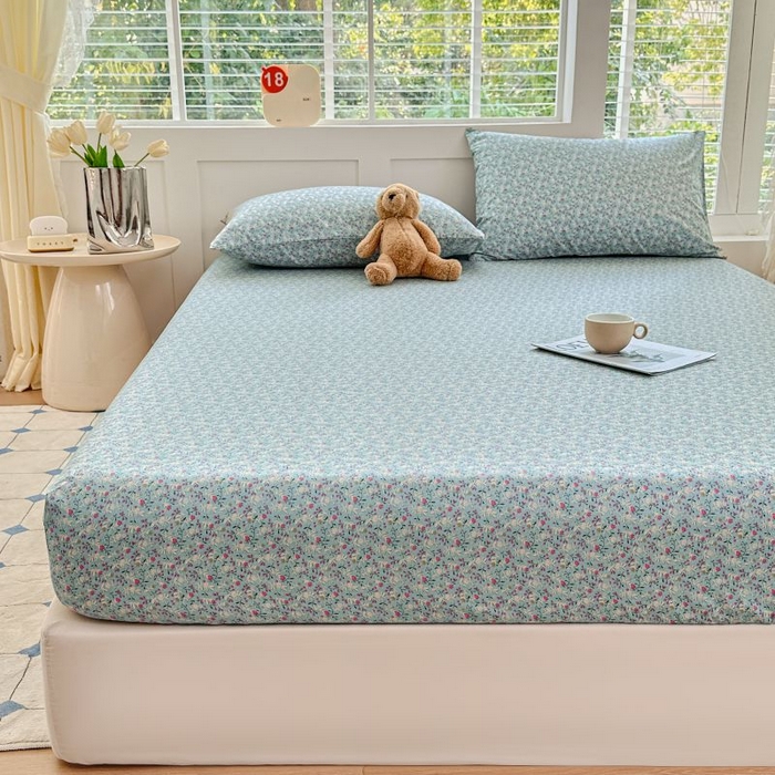 91家纺网 家纺一手货源 找家纺 柠馨 2025新款亲肤舒适全棉印花床单床笠 如曼-床笠