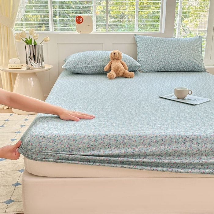 91家纺网 家纺一手货源 找家纺 柠馨 2025新款亲肤舒适全棉印花床单床笠 如曼-床笠