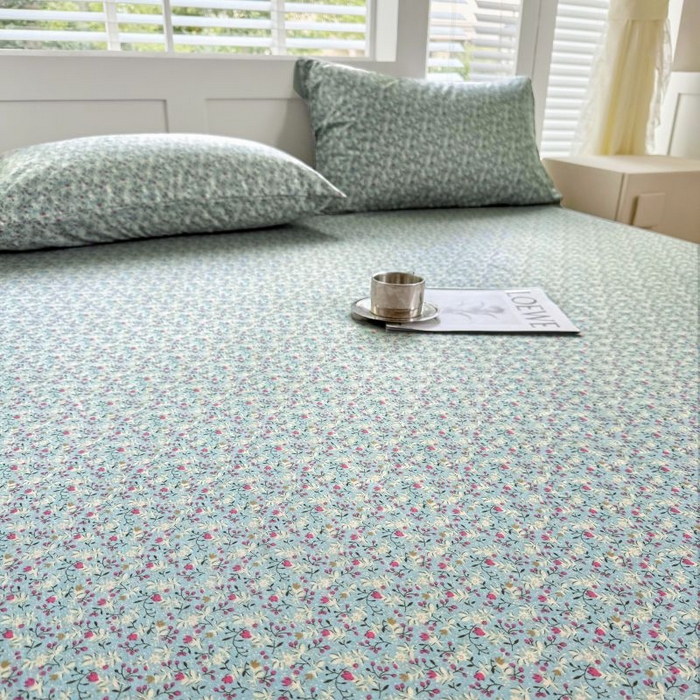 91家纺网 家纺一手货源 找家纺 柠馨 2025新款亲肤舒适全棉印花床单床笠 如曼-床笠