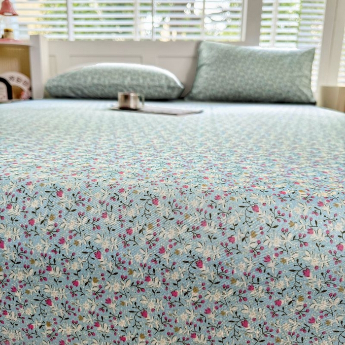 91家纺网 家纺一手货源 找家纺 柠馨 2025新款亲肤舒适全棉印花床单床笠 如曼-床笠