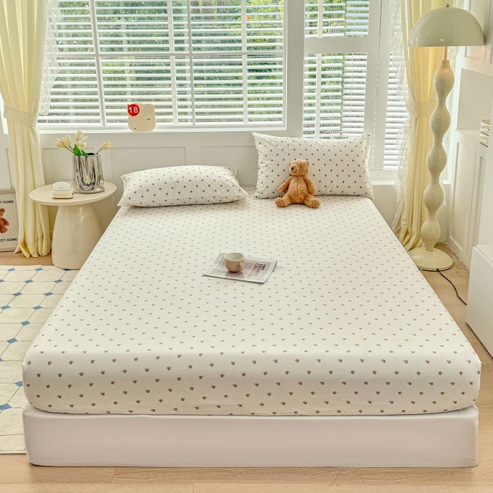 91家纺网 家纺一手货源 找家纺 柠馨 2025新款亲肤舒适全棉印花床单床笠 拾忆-床笠