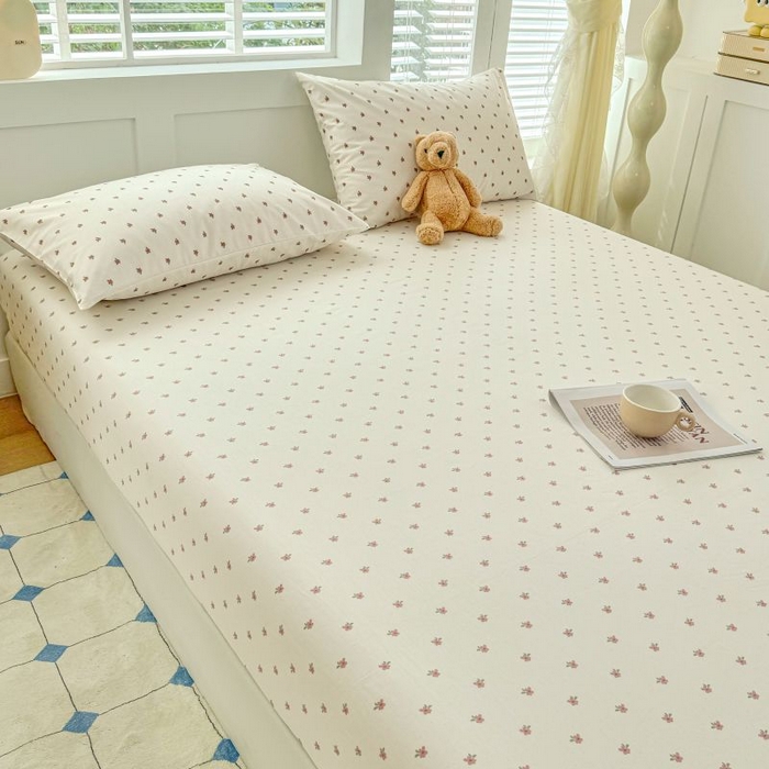 91家纺网 家纺一手货源 找家纺 柠馨 2025新款亲肤舒适全棉印花床单床笠 拾忆-床笠