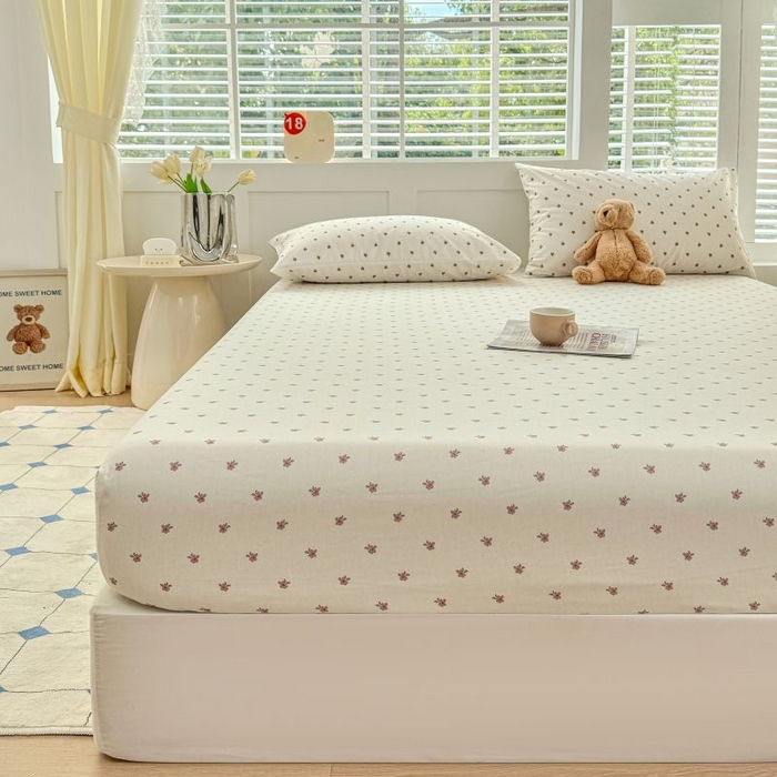 91家纺网 家纺一手货源 找家纺 柠馨 2025新款亲肤舒适全棉印花床单床笠 拾忆-床笠