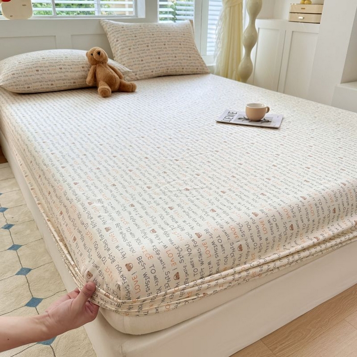 柠馨 2025新款亲肤舒适全棉印花床单床笠 薇薇熊-床笠