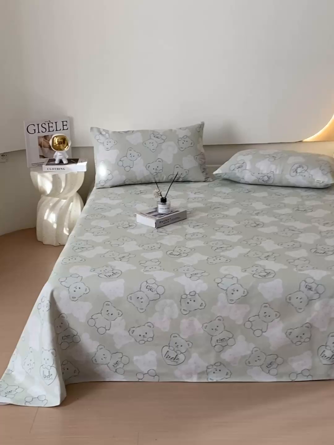 91家纺网 家纺一手货源 找家纺 爱彼家纺 2025夏季古艺原棉老粗布床单三件套凉席-系列五 睡小熊