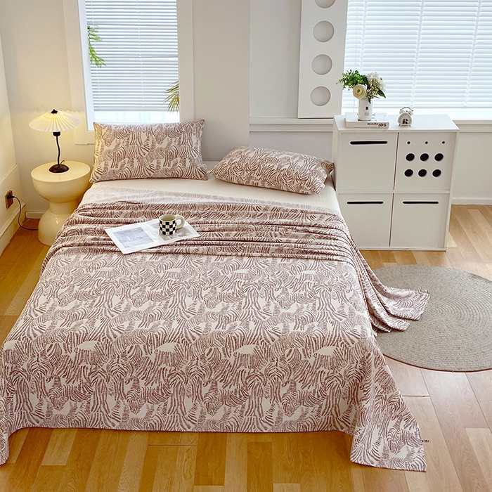 91家纺网 家纺一手货源 找家纺 爱彼家纺 2025夏季新款华夫格全棉纯棉老粗床单凉席席子-系列五 华夫格-斑马