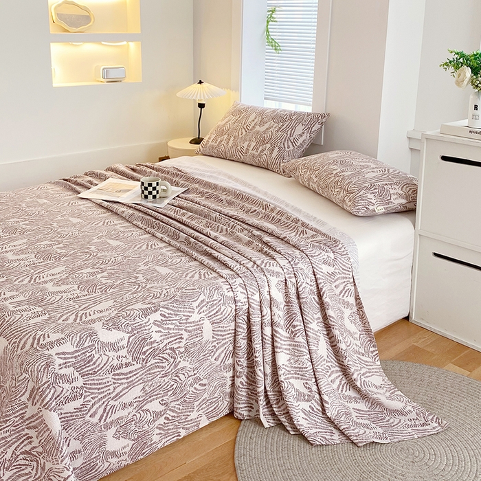 91家纺网 家纺一手货源 找家纺 爱彼家纺 2025夏季新款华夫格全棉纯棉老粗床单凉席席子-系列五 华夫格-斑马