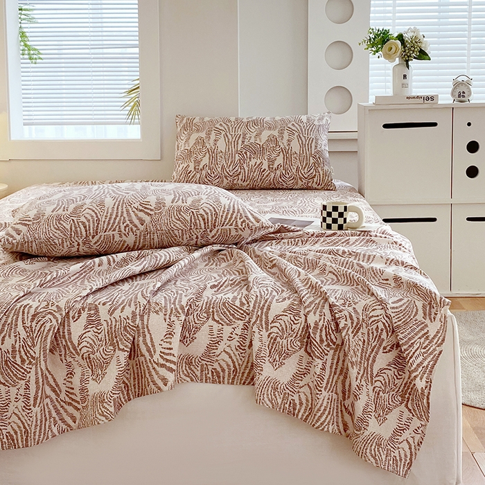 91家纺网 家纺一手货源 找家纺 爱彼家纺 2025夏季新款华夫格全棉纯棉老粗床单凉席席子-系列五 华夫格-斑马