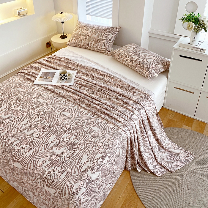 91家纺网 家纺一手货源 找家纺 爱彼家纺 2025夏季新款华夫格全棉纯棉老粗床单凉席席子-系列五 华夫格-斑马