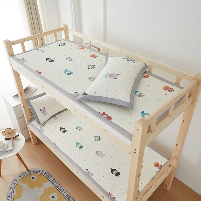 91家纺网 家纺一手货源 找家纺 宅部落 2025春夏新款数码印花PE凉感豆豆凉席学生宿舍凉席 晚安宝贝