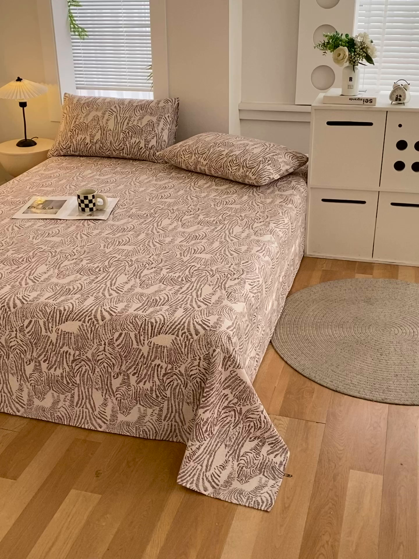 91家纺网 家纺一手货源 找家纺 爱彼家纺 2025夏季新款华夫格全棉纯棉老粗床单凉席席子-系列五 华夫格-斑马