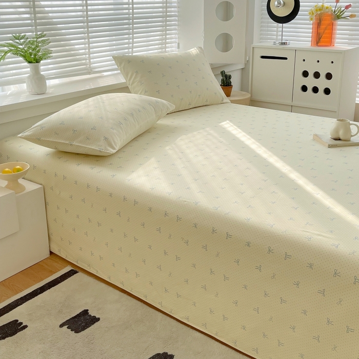 91家纺网 家纺一手货源 找家纺 爱彼家纺 2025夏季新款华夫格全棉纯棉老粗床单凉席席子-系列五 华夫格-蝴蝶结