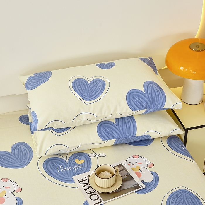 91家纺网 家纺一手货源 找家纺 爱彼家纺 2025夏季新款华夫格全棉纯棉老粗床单凉席席子-系列五 华夫格-蓝心兔