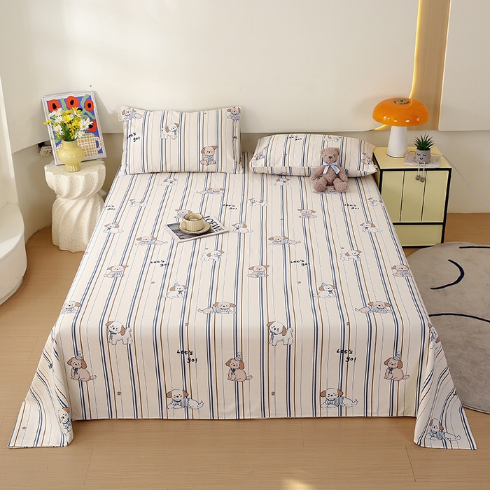 91家纺网 家纺一手货源 找家纺 爱彼家纺 2025夏季新款华夫格全棉纯棉老粗床单凉席席子-系列五 华夫格-罗马小狗