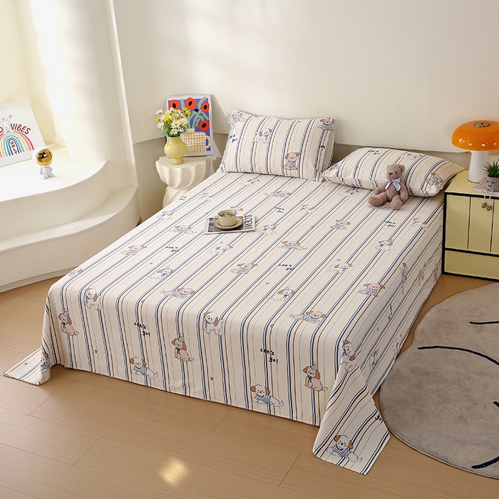 91家纺网 家纺一手货源 找家纺 爱彼家纺 2025夏季新款华夫格全棉纯棉老粗床单凉席席子-系列五 华夫格-罗马小狗