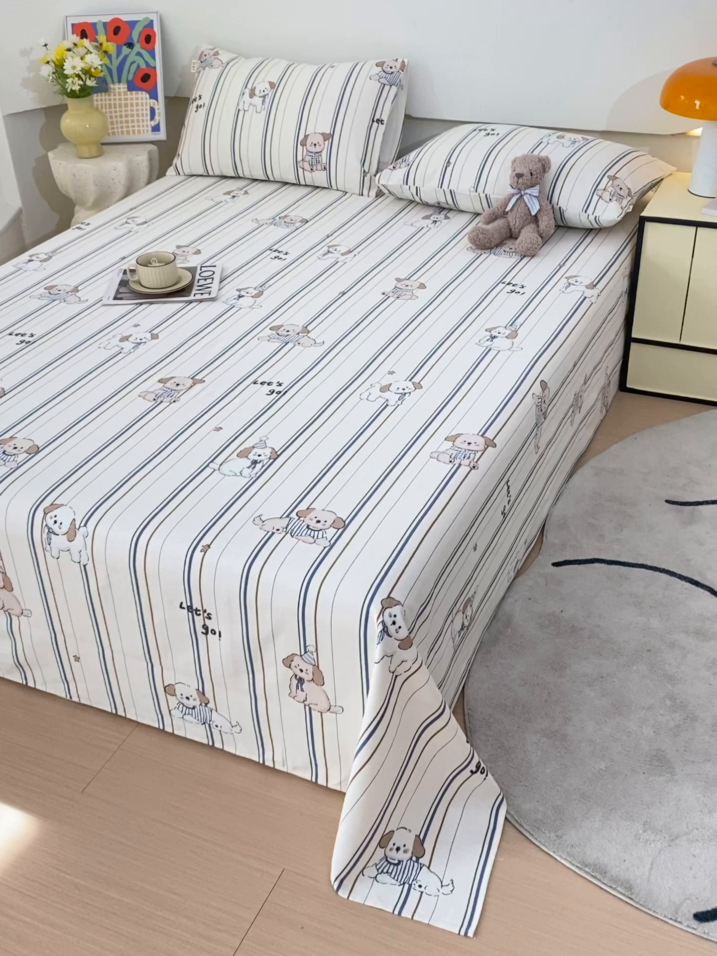 91家纺网 家纺一手货源 找家纺 爱彼家纺 2025夏季新款华夫格全棉纯棉老粗床单凉席席子-系列五 华夫格-罗马小狗