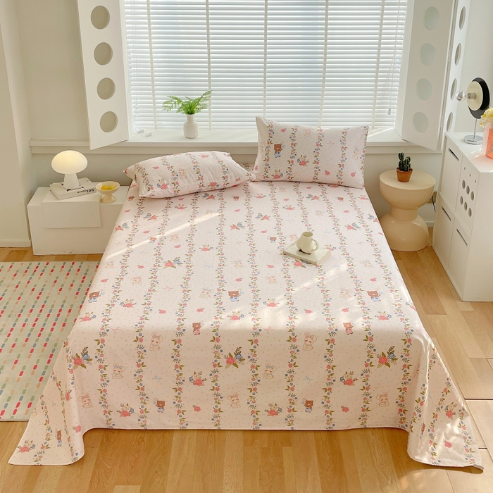 91家纺网 家纺一手货源 找家纺 爱彼家纺 2025夏季新款华夫格全棉纯棉老粗床单凉席席子-系列五 华夫格-蔷薇