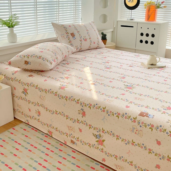 91家纺网 家纺一手货源 找家纺 爱彼家纺 2025夏季新款华夫格全棉纯棉老粗床单凉席席子-系列五 华夫格-蔷薇