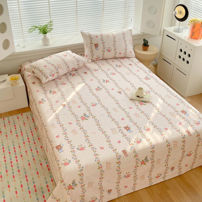 91家纺网 家纺一手货源 找家纺 爱彼家纺 2025夏季新款华夫格全棉纯棉老粗床单凉席席子-系列五 华夫格-蔷薇