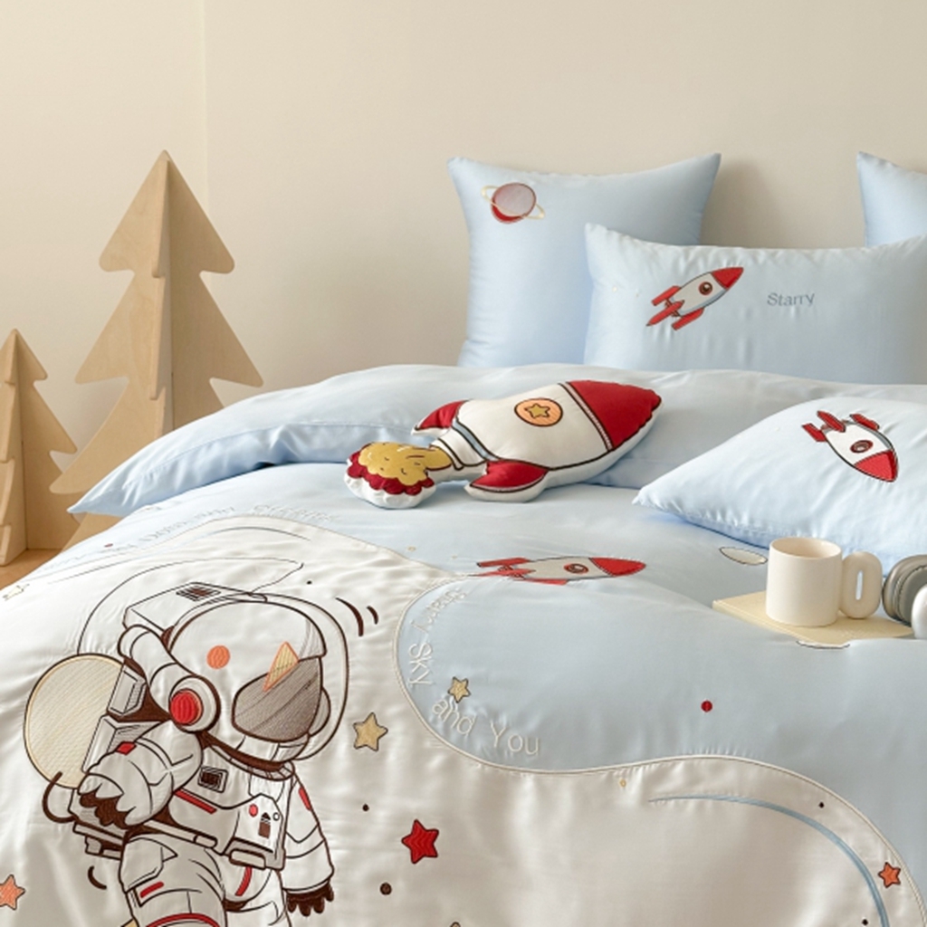 91家纺网 家纺一手货源 找家纺 （总）西西家居 2025新款LF60支奥地利兰精天丝四件套-星月计划