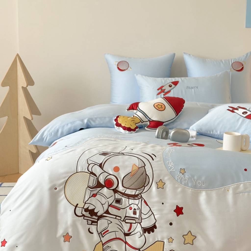 91家纺网 家纺一手货源 找家纺 （总）西西家居 2025新款LF60支奥地利兰精天丝四件套-星月计划