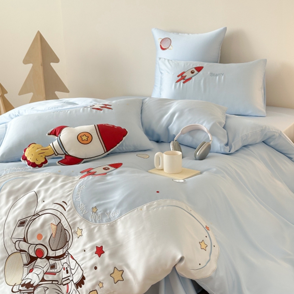 91家纺网 家纺一手货源 找家纺 （总）西西家居 2025新款LF60支奥地利兰精天丝四件套-星月计划