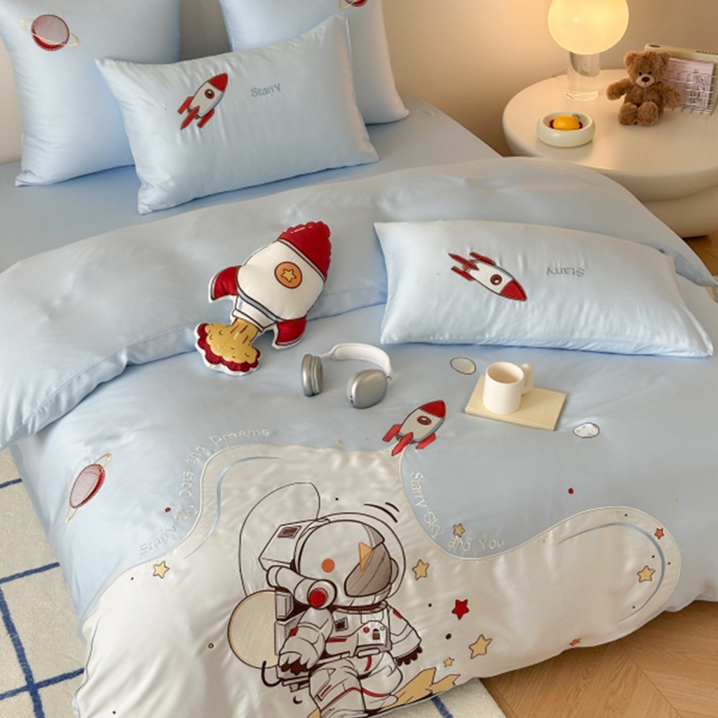 91家纺网 家纺一手货源 找家纺 （总）西西家居 2025新款LF60支奥地利兰精天丝四件套-星月计划